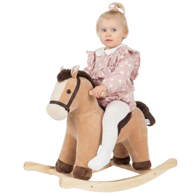 Rock My Baby Rocking Horse with ears pressed for realistic neighing sounds, inviting imaginative play