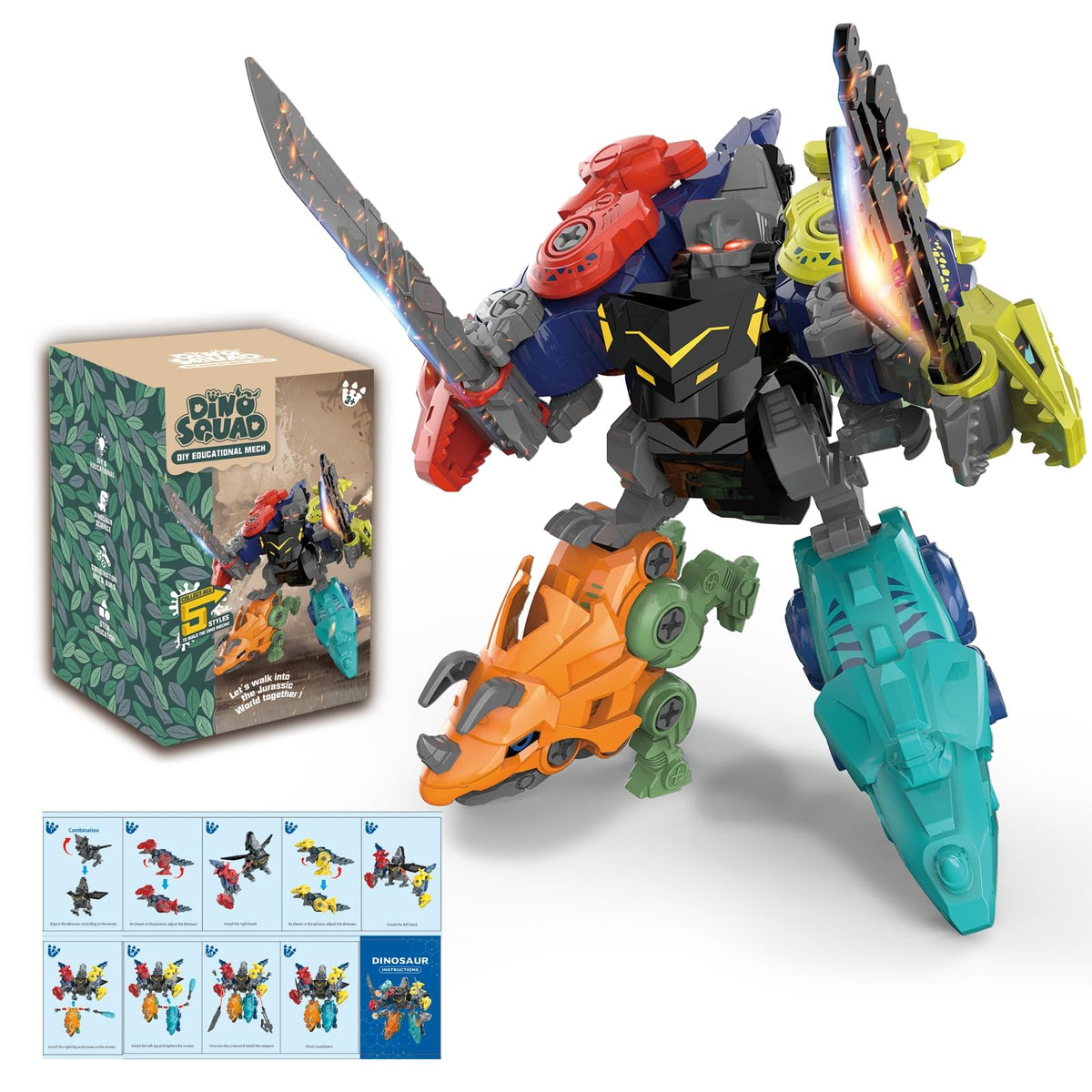 Rockclo triceratops close-up encourages imaginative play and construction.