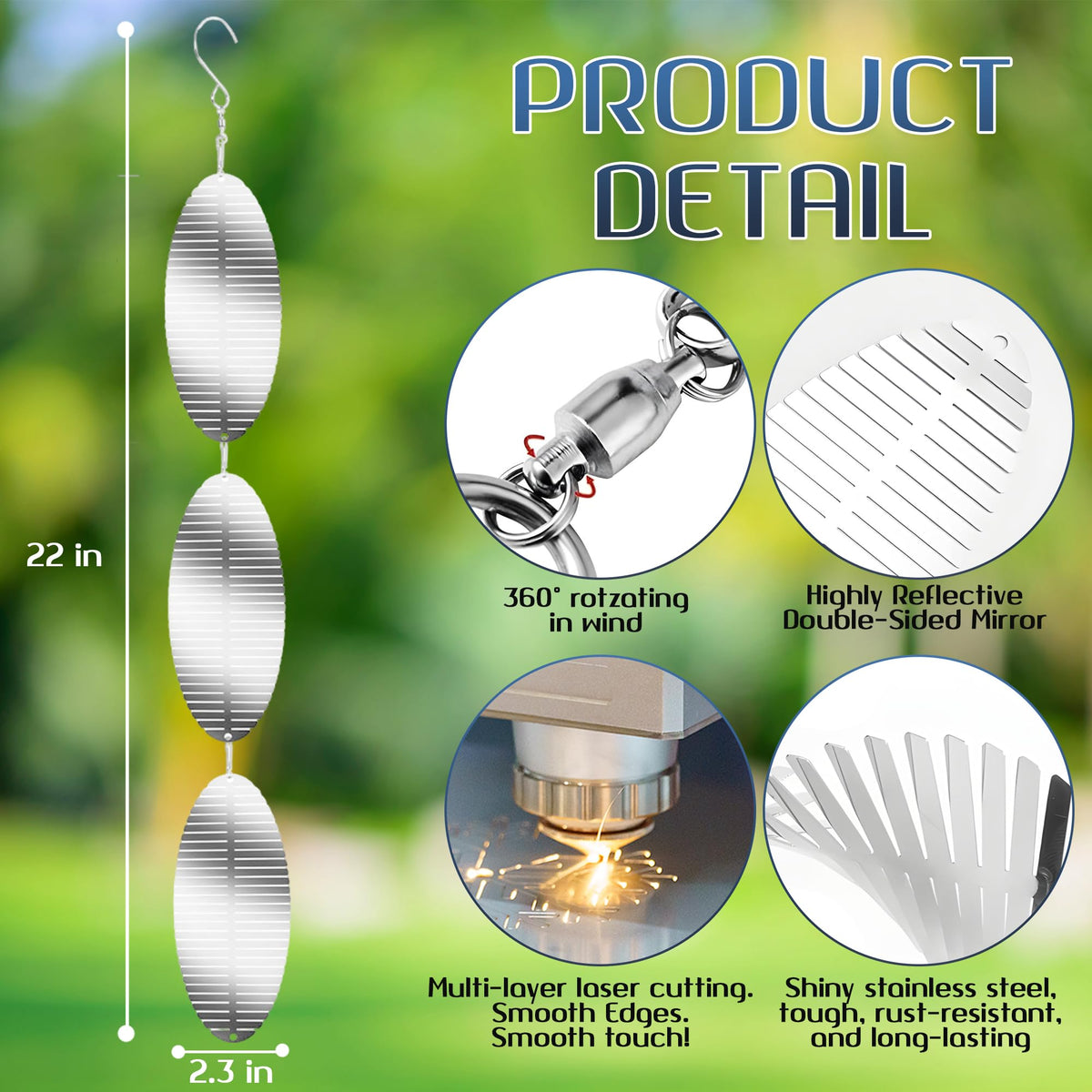 ROCKFEELTEE 360 degree swivel deterrents provide all direction protection.