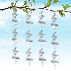 ROCKFEELTEE 3D mirror discs outdoor deter birds using sunlight reflections.