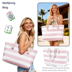 ROCKHUGO stripe tote bag showcases durable design for easy game-night transport.