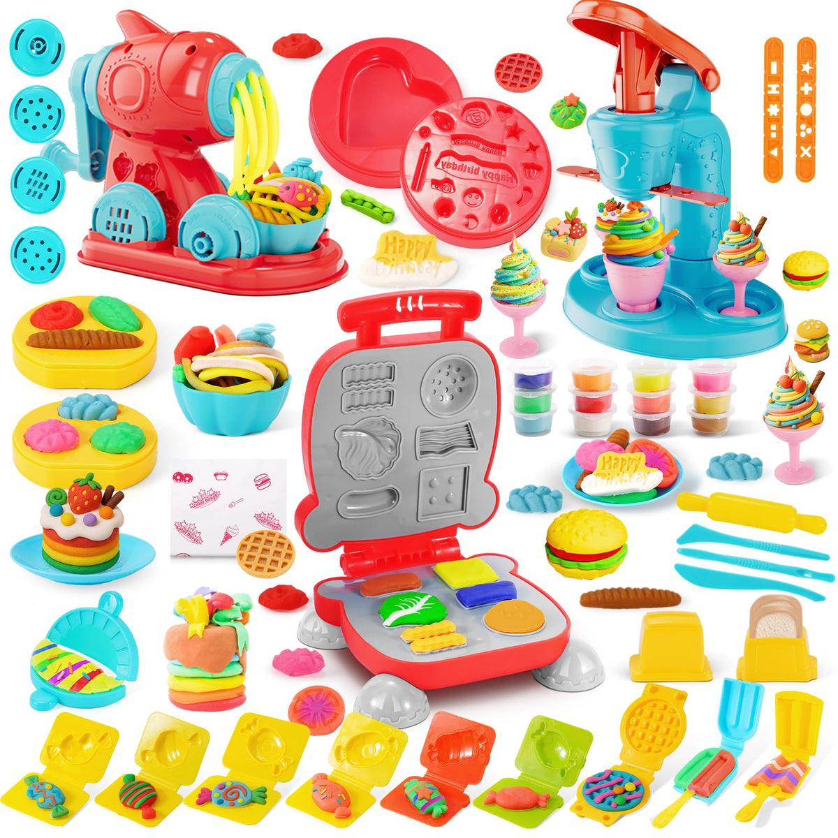 Rodsucs 3-in-1 color dough set ice cream maker for imaginative play