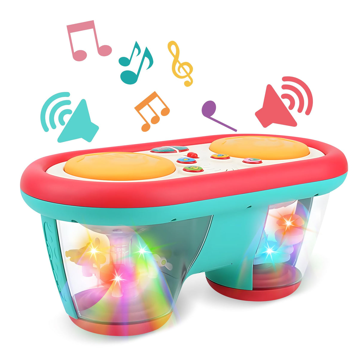 ROHSCE musical drum light-up toy engages baby with colors and sounds
