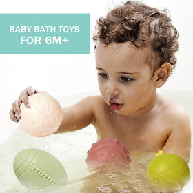 ROHSCE bath toy basketball ball enhances grip and rhythm in the tub.
