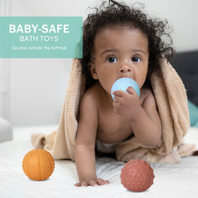 ROHSCE bath toy volleyball ball supports fine motor skills in water play.