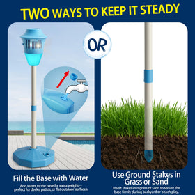 ROHSCE sturdy base and pole system for stable outdoor performance.