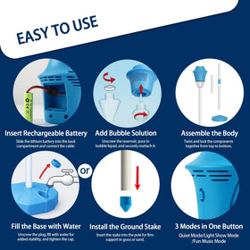 ROHSCE portable bubble machine ideal for camping and beach days.