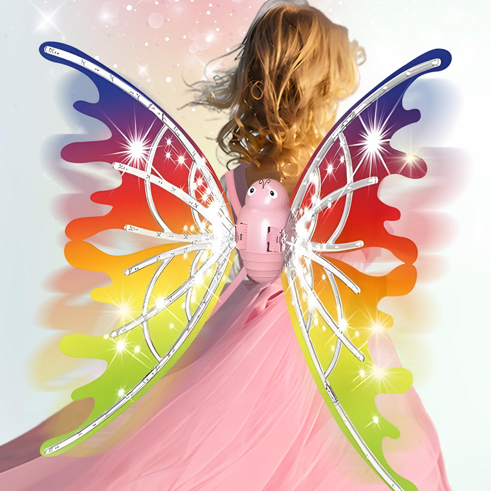 ROHSCE electric fairy butterfly wings with LED lights glow for magical playtime