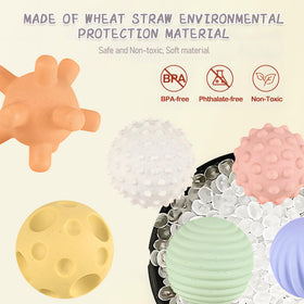 ROHSCE sensory balls emit a gentle sound when squeezed to capture attention during play.
