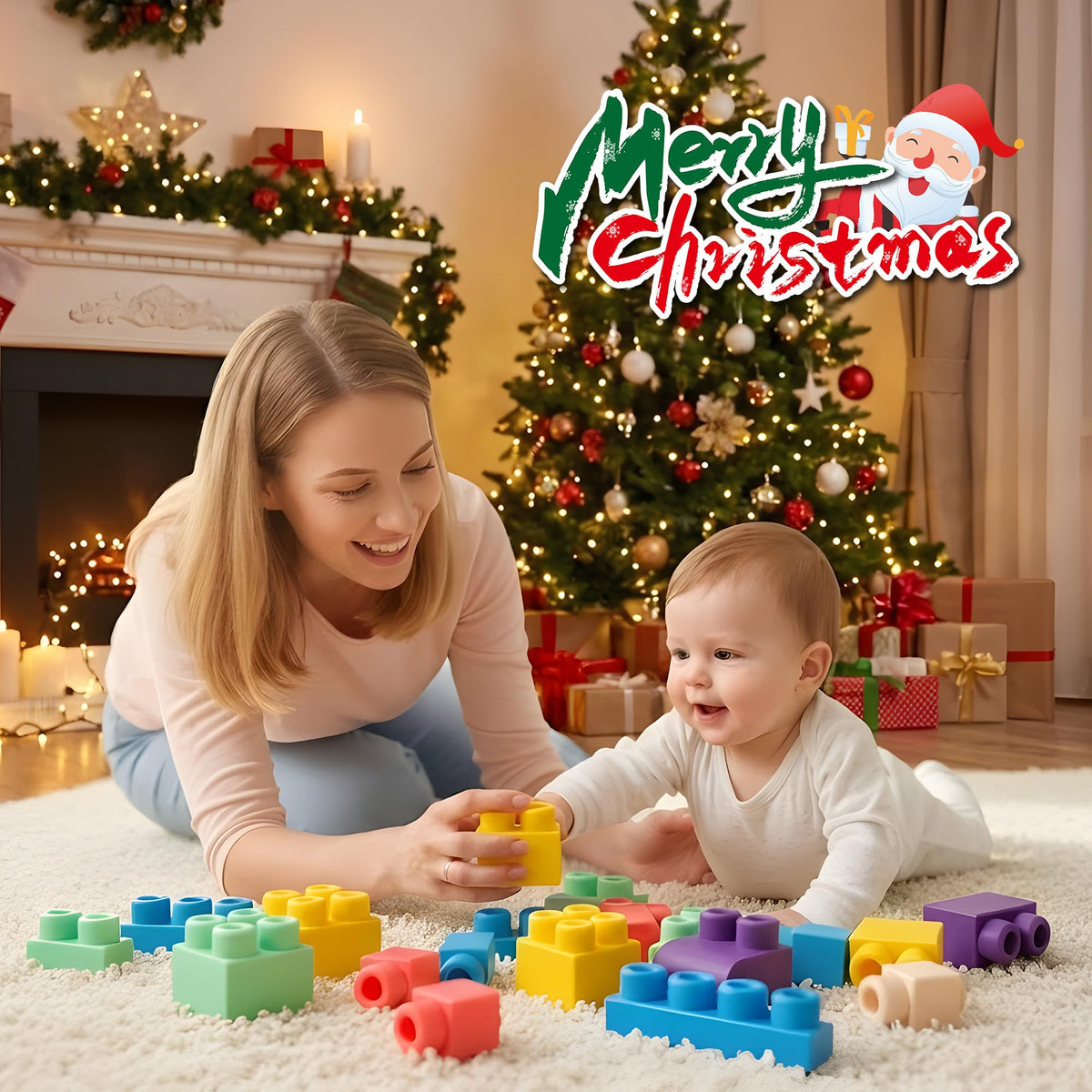 ROHSCE teething-friendly blocks with soft edges for gentle gum-friendly play