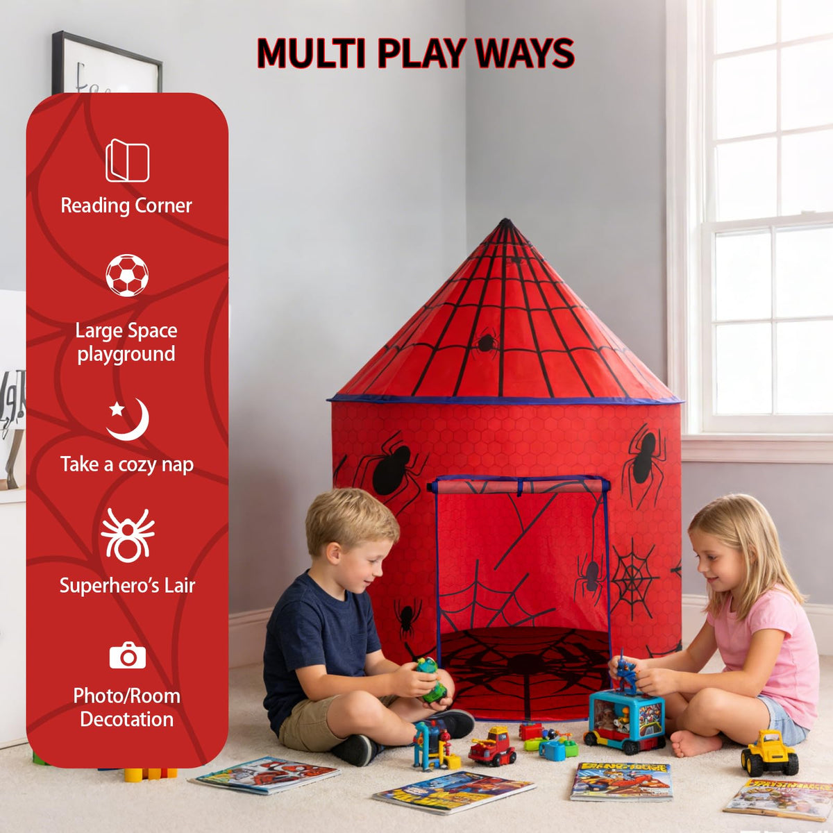 ROIWUIE durable oxford fabric withstands active play and cleans easily.