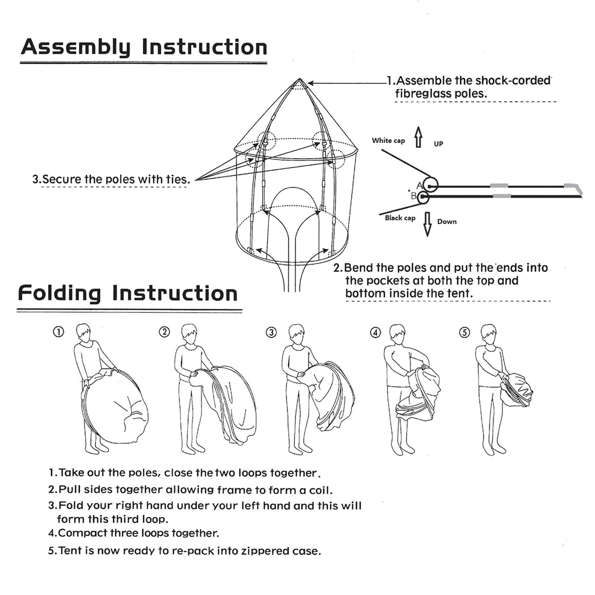 ROIWUIE portable foldable tent with carry bag for travel