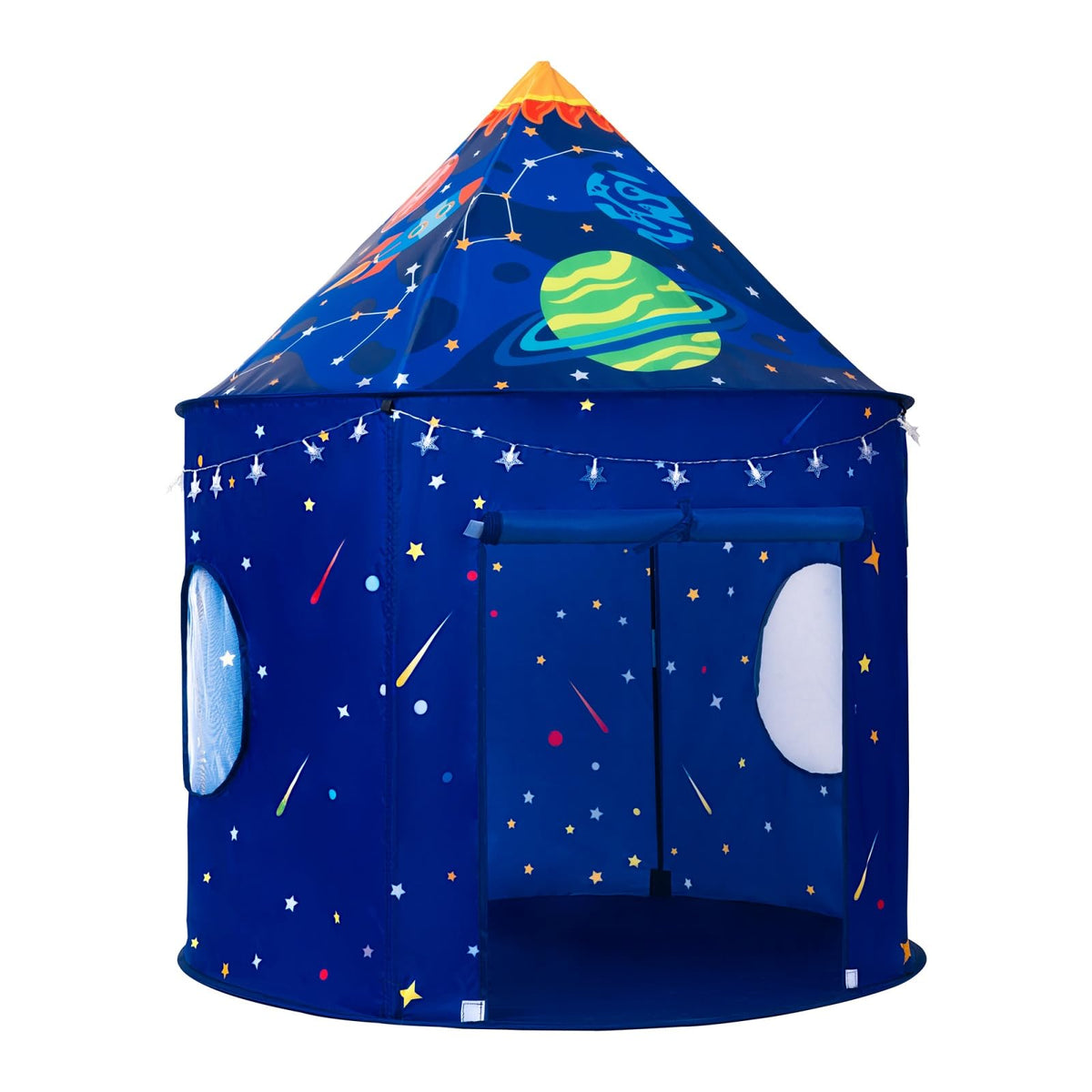 ROIWUIE rocket space tent with star lights for imaginative play indoors