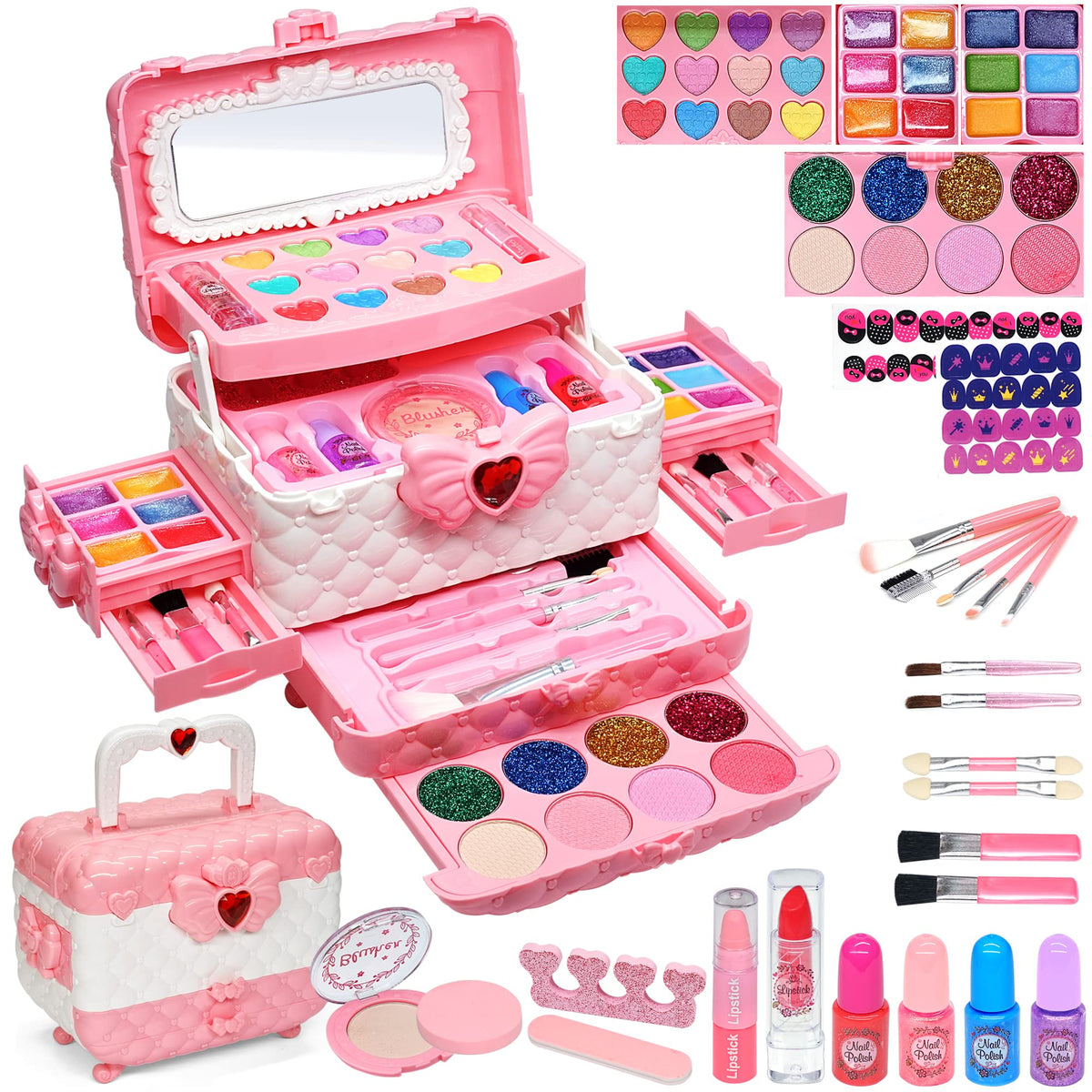 ROKKES Kids Makeup Set front view for imaginative play with safe colors.