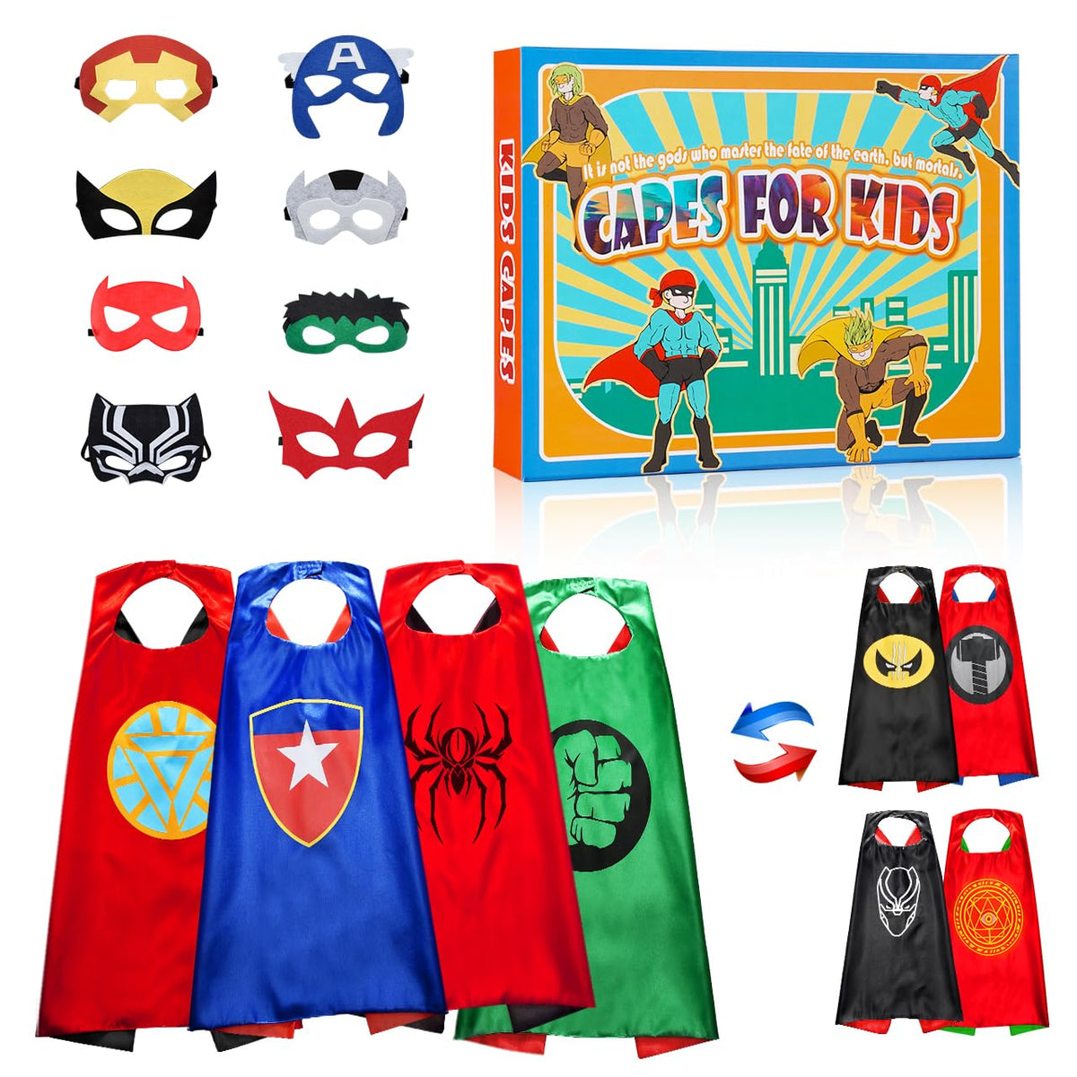 Roko felt masks with adjustable fit for comfortable costume wear.