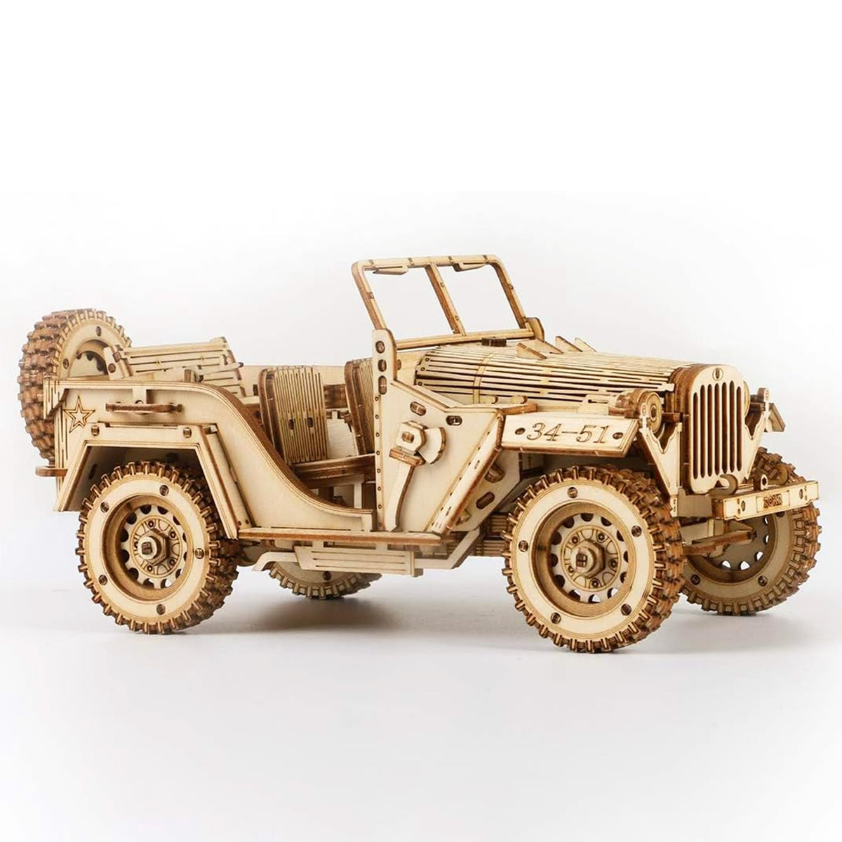 ROKR 3D puzzle Army Field Car box front, inviting unboxing and display