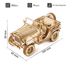 ROKR 3D puzzle Army Field Car final model shows intricate details