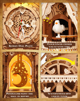 ROKR cuckoo detail: bird pops out during assembly and chimes