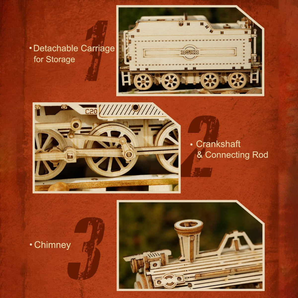 ROKR detailed instructions guide patient assembly of the car model