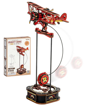 ROKR 3D Gravity Swing Biplane decor, a striking desk centerpiece for aviation lovers.