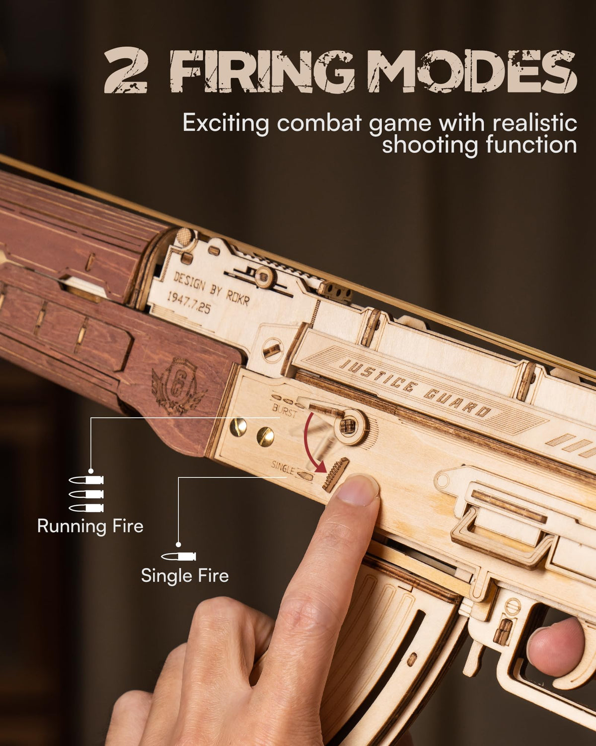ROKR AK47 detachable magazine detail adds realistic features while staying safe.