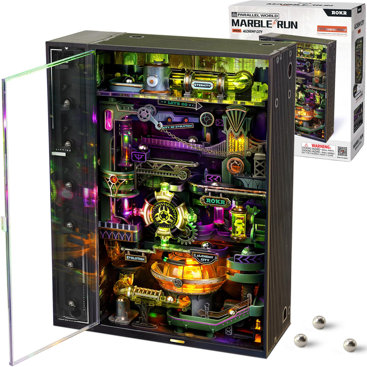 ROKR Alchemy City MR04S assembly module with gears for immersive, hands-on learning.