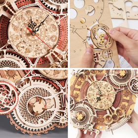 ROKR assembly process clock face shows clear progress toward a finished piece