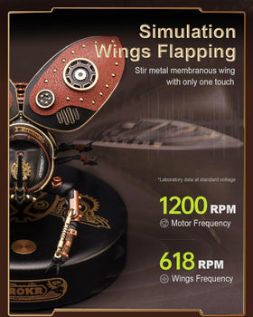 ROKR brass touch switch display activates wing flaps and engine movement