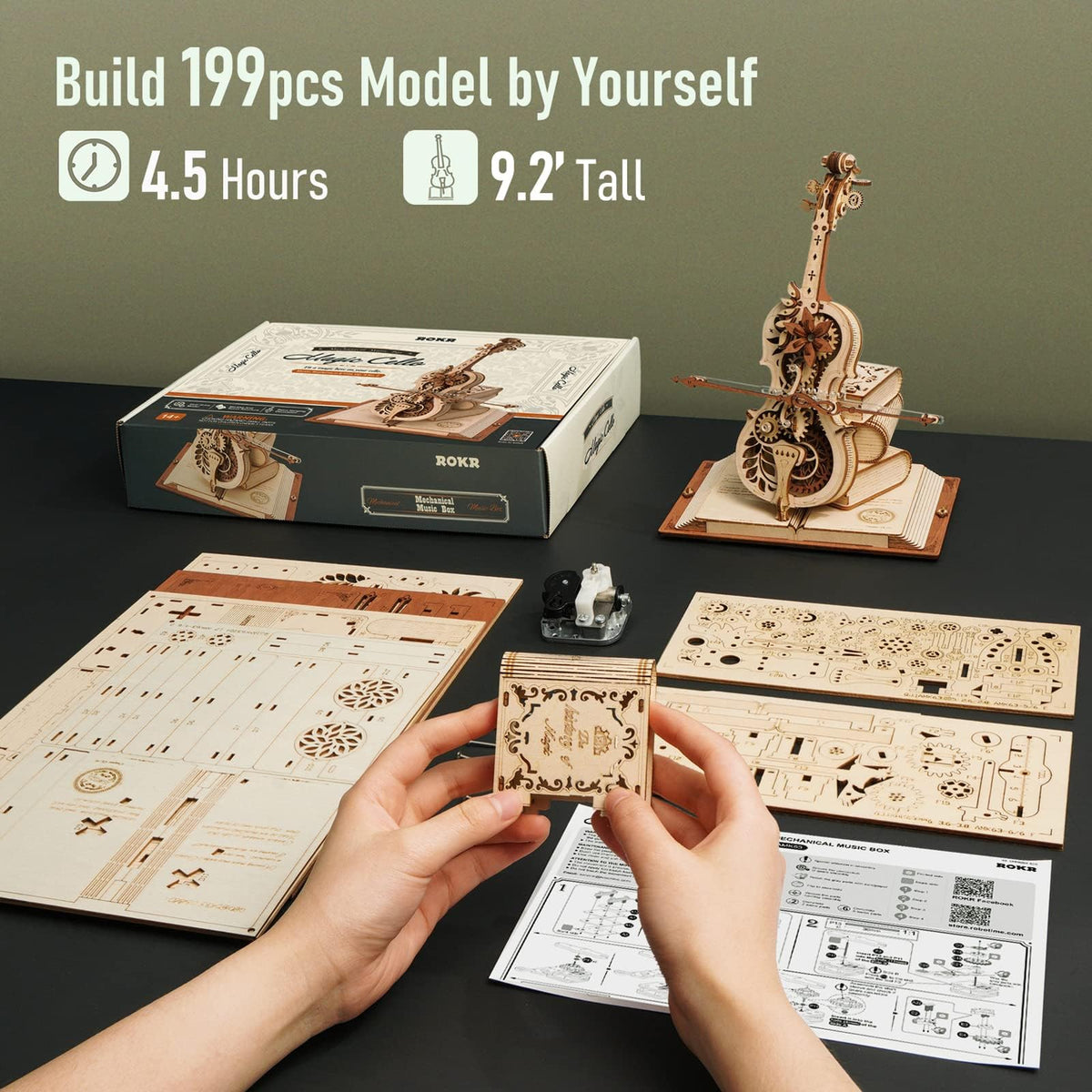 ROKR cello on desk display promotes mindful building and conversation