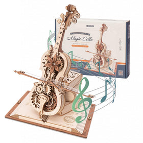 ROKR cello wooden puzzle assembly showing precision interlocks and clean edges