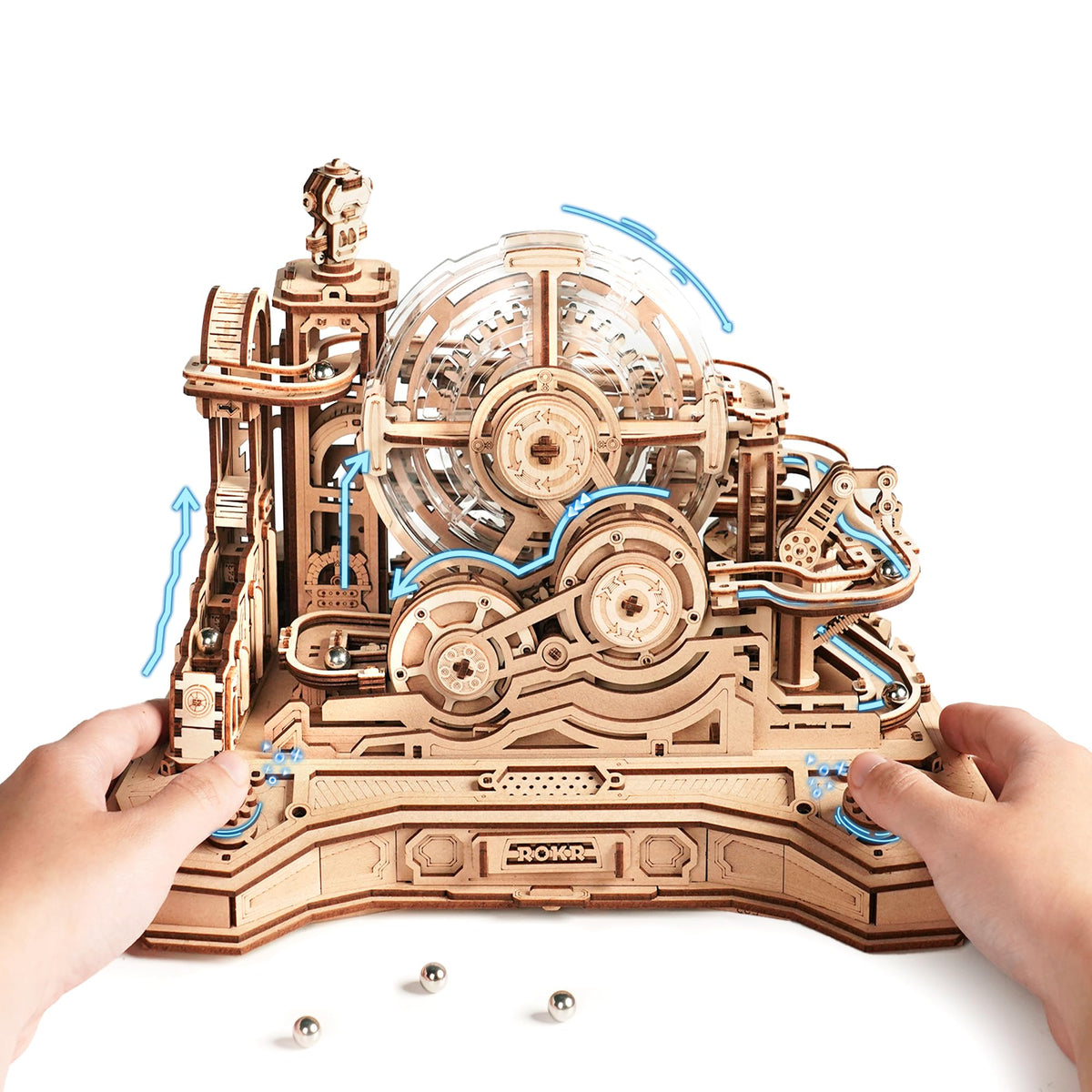 ROKR Gear Ball Challenge puzzle with a transparent maze for real time ball tracking