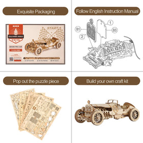 ROKR Grand Prix car instruction guide supports careful, patient building.