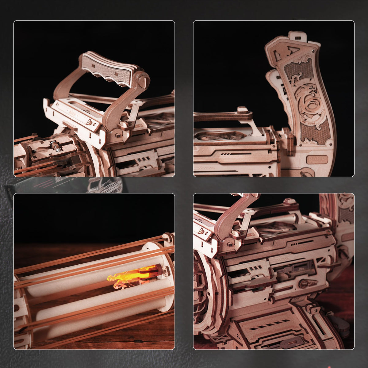 ROKR included wooden targets and elastic bands boost practice and display value.