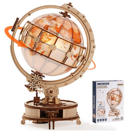 ROKR Illuminated Rotating Globe night light glows softly for cozy geography study.