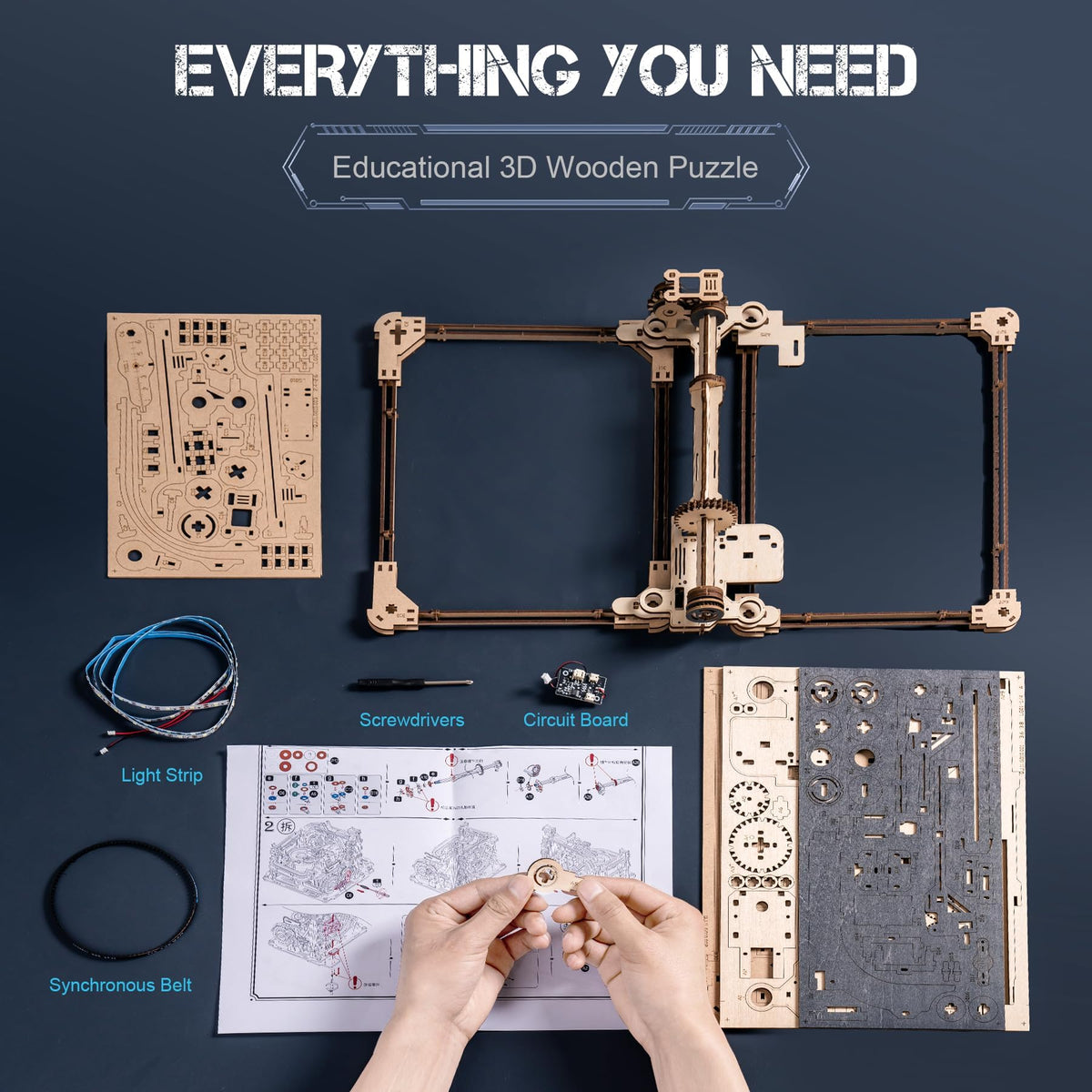 ROKR Laser-cut pieces with tight tolerances for smooth assembly