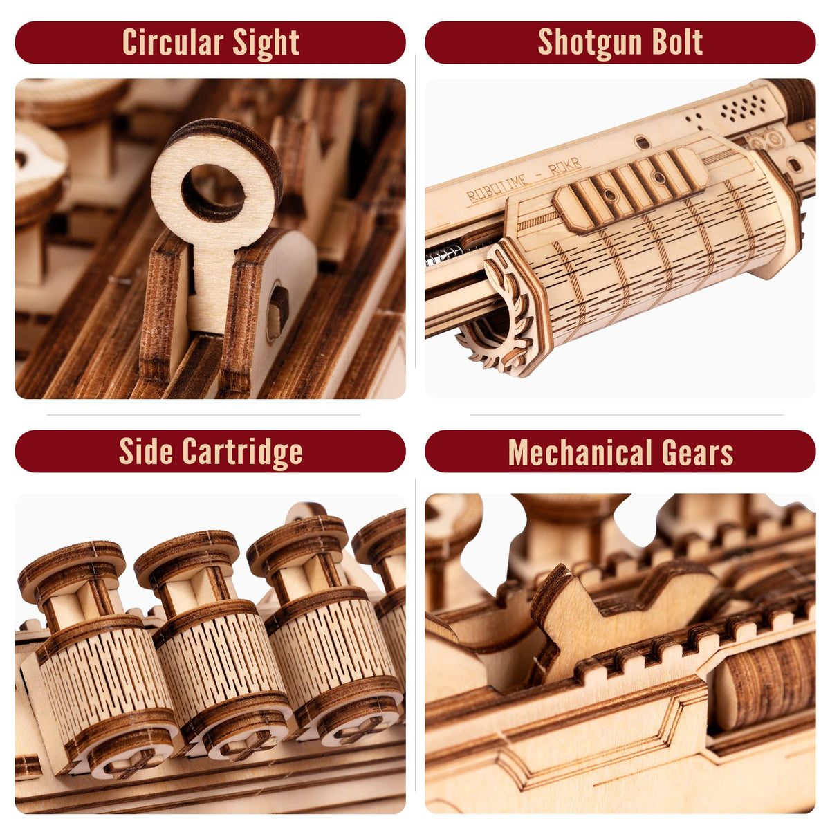 ROKR laser-cut plywood parts ensure tight fits and clean lines during assembly.