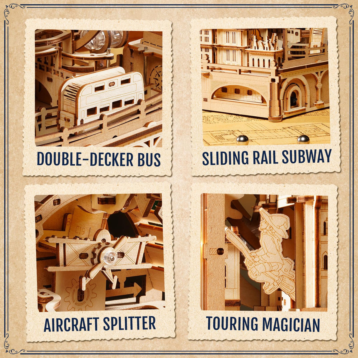 ROKR London 3D puzzle marble track, smooth gravity-driven routes for satisfying play.