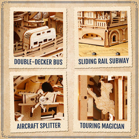 ROKR London 3D puzzle marble track, smooth gravity-driven routes for satisfying play.