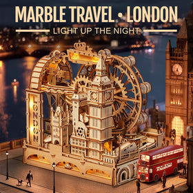 ROKR London 3D puzzle Tower Bridge, Thames crossing feature for captivating tabletop display.
