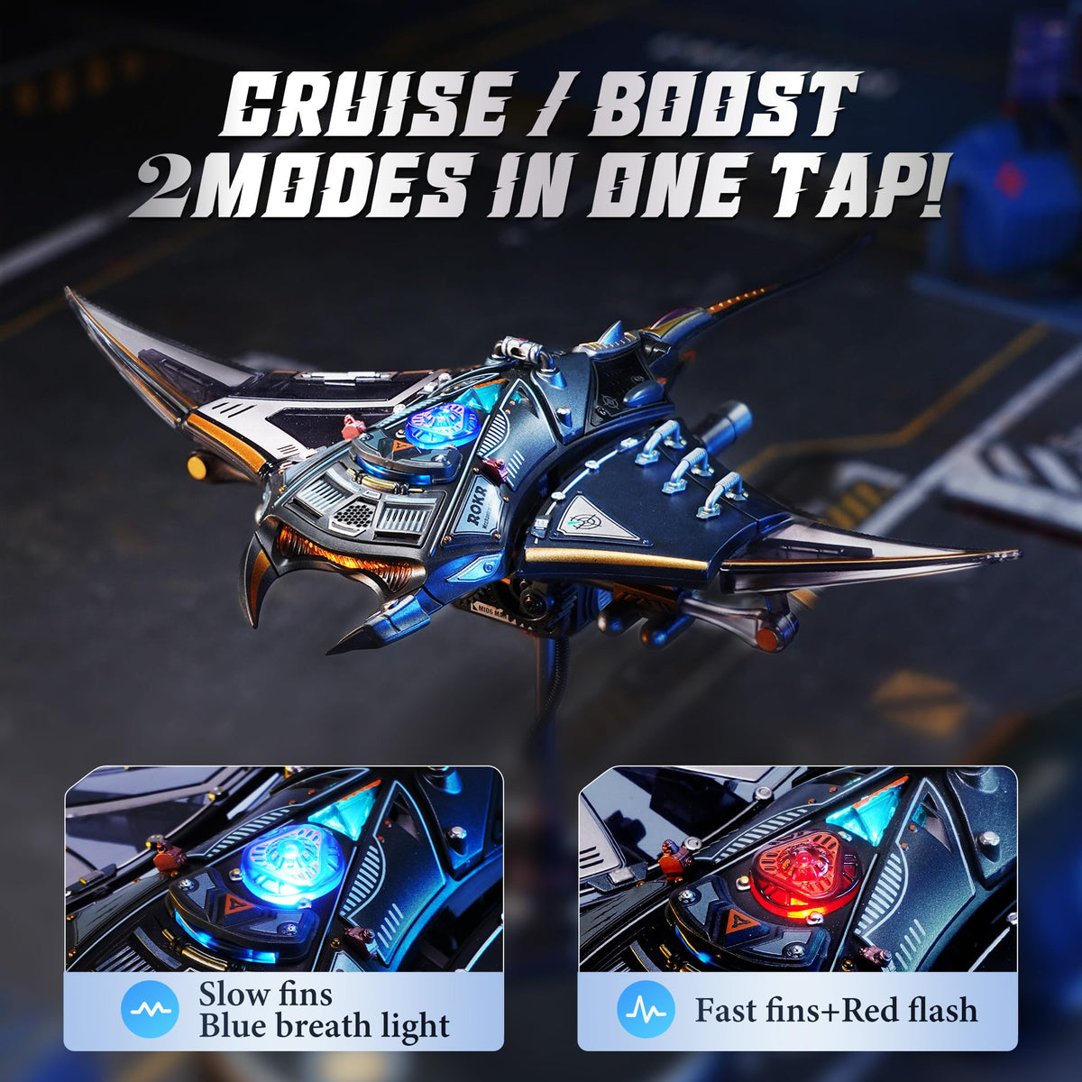 ROKR Manta Ray dual modes demonstrate cruising and burst motion