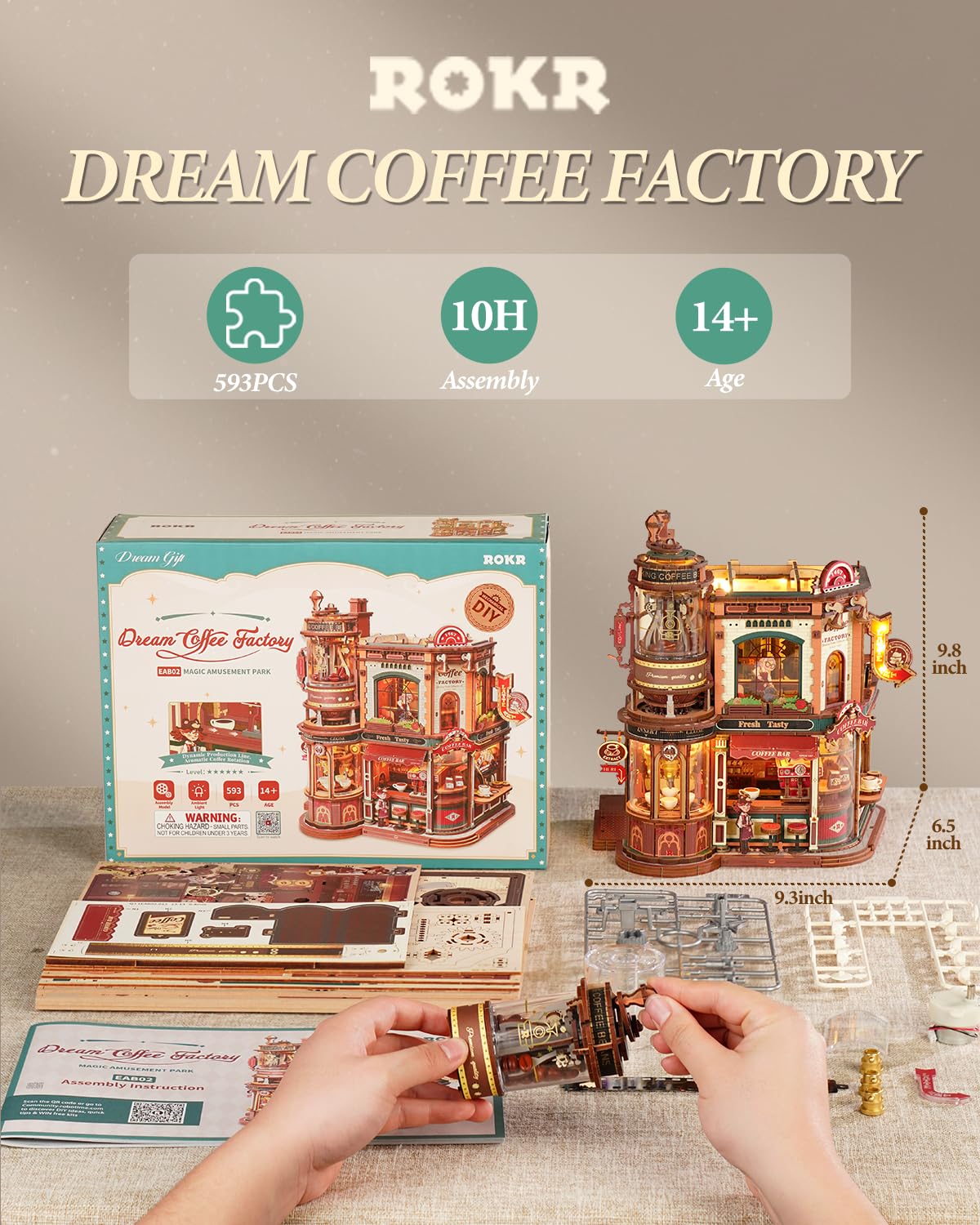 ROKR Moving Dream Music Box close-up with gentle tune.