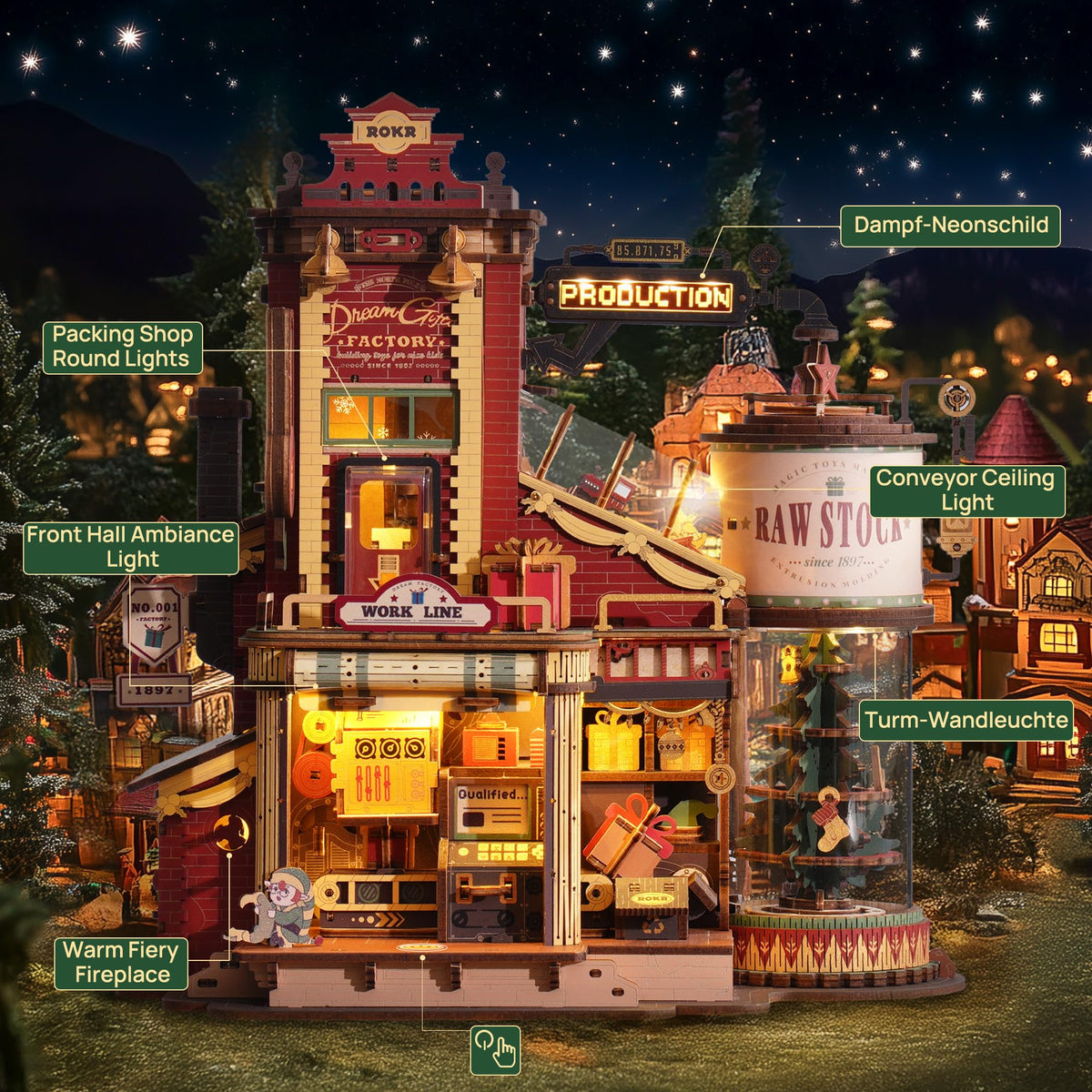 ROKR music and lights bring the factory to life during assembly