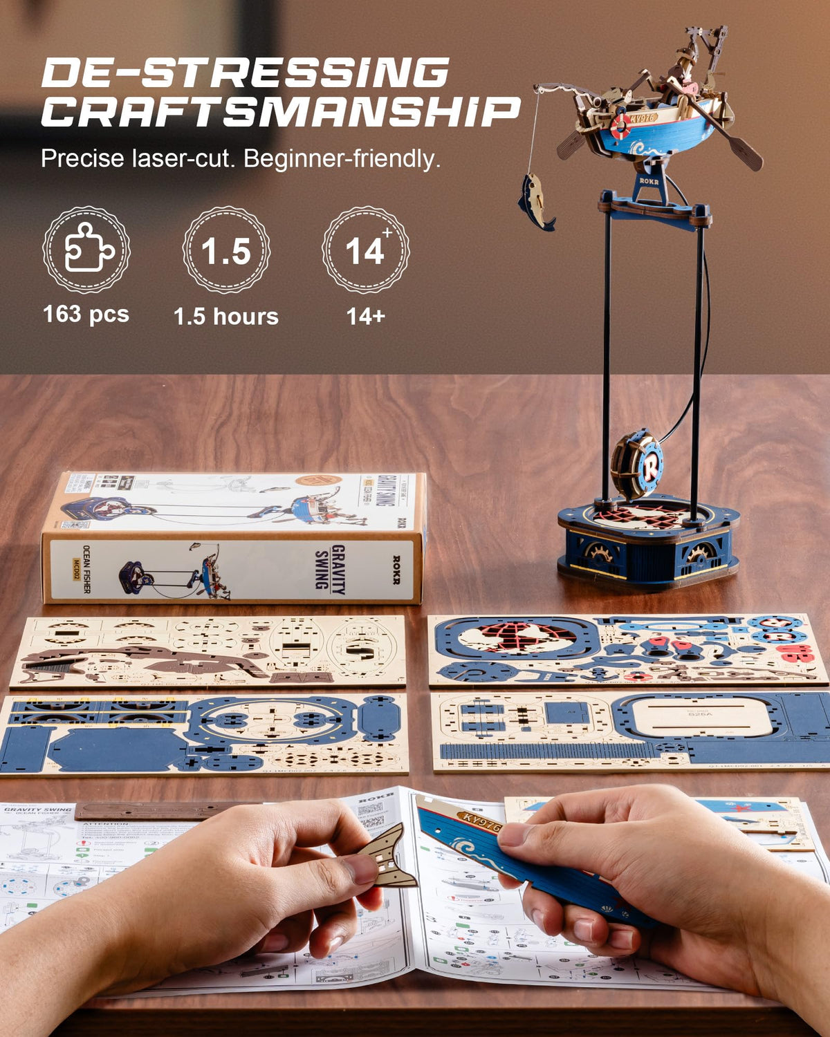 ROKR Ocean Fisher packaging image shows ready-to-build kit.