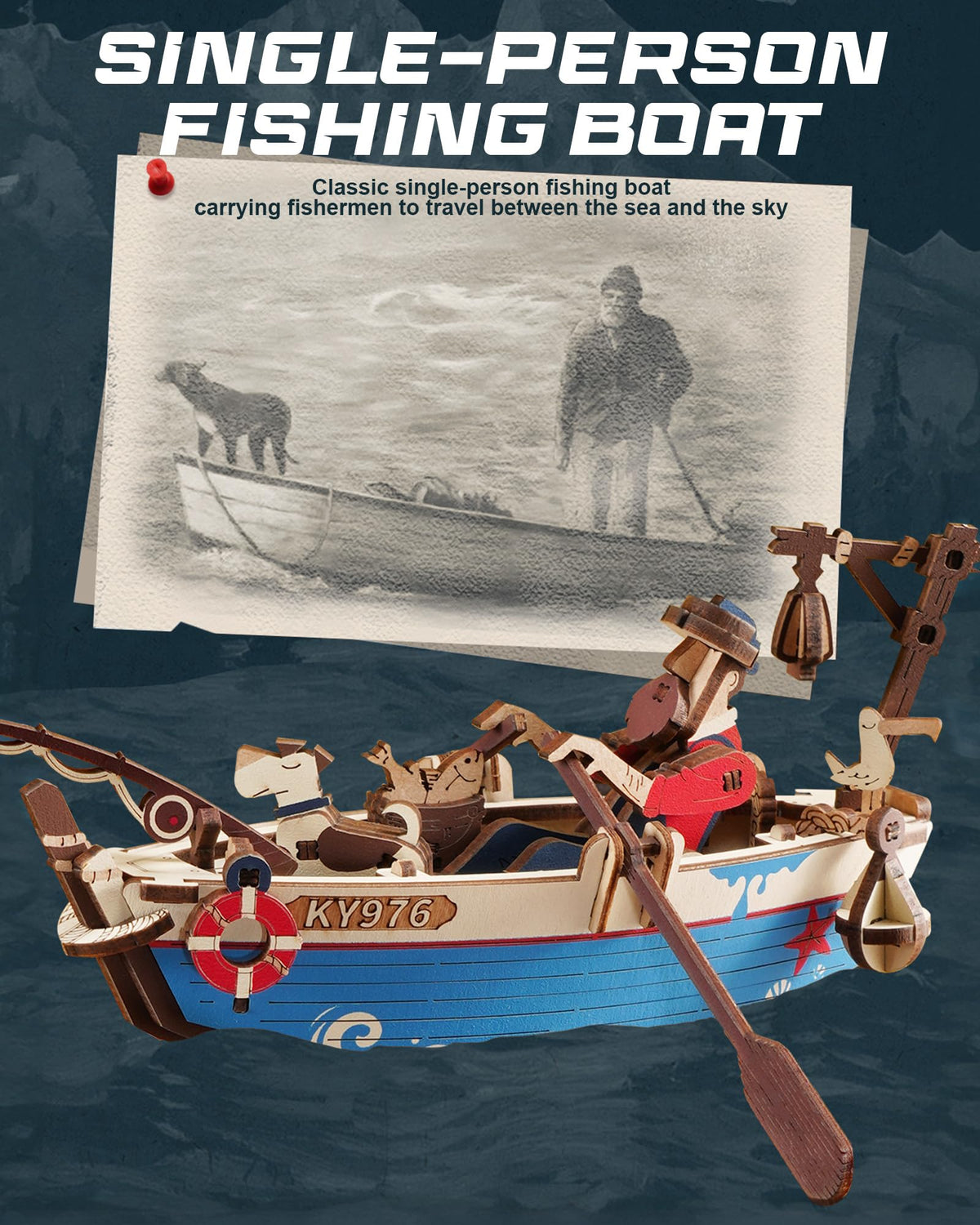 ROKR Ocean Fisher woodgrain closeup highlights craftsmanship.