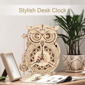 ROKR Owl Clock puzzle dial face with vintage owl design.
