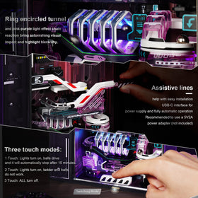 ROKR light-display mode adds ambient illumination for evening work or relaxation.