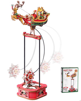 ROKR Santa on Sleigh gravity swing enhances festive decor with interactive motion.