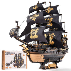 ROKR Seahorse Barque model with precise pieces for a display-ready 1:100 replica.