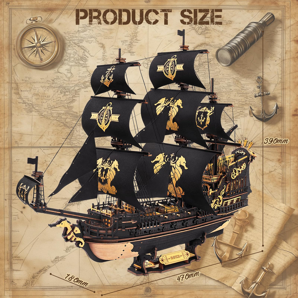 ROKR Seahorse Barque step-by-step guide makes building accessible for beginners.