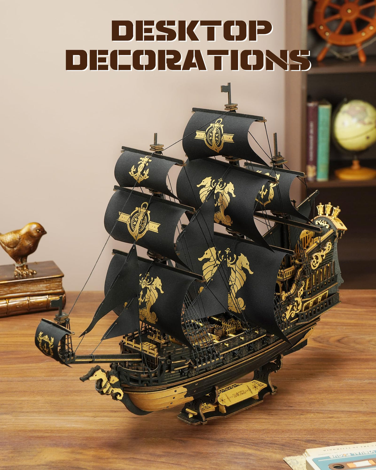 ROKR Seahorse Barque sterncastle detail highlights classic maritime elegance